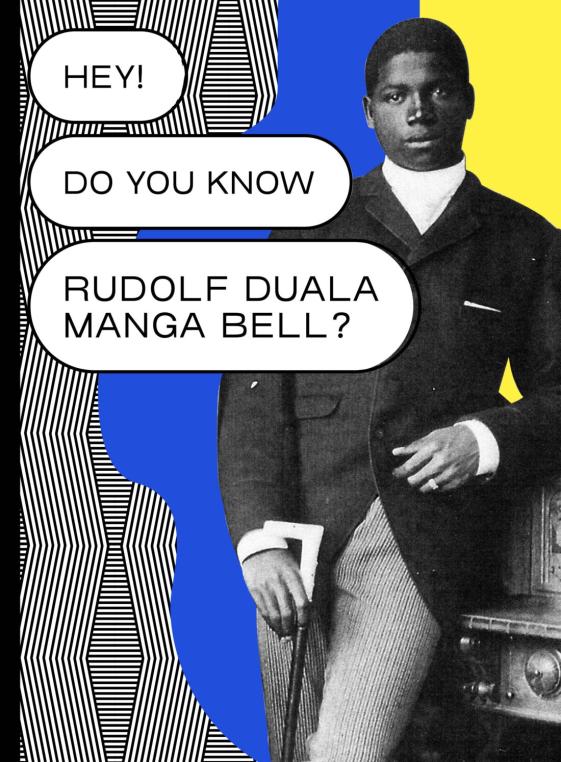 Ausstellung Hey Hamburg, Kennst du Duala Manga Bell? - © MARKK Ein Ausstellungsplakat mit Duala Manga Bell.